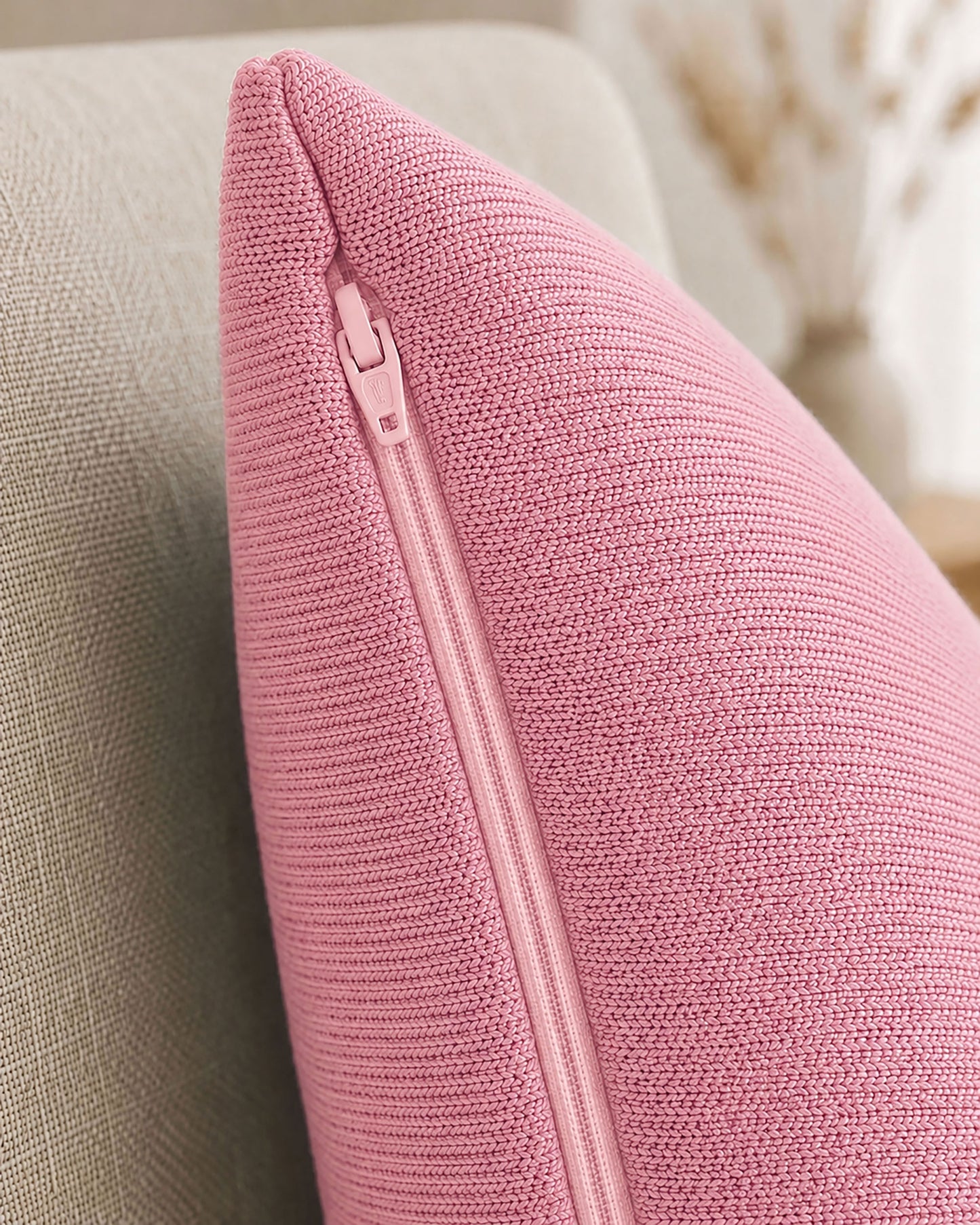 Dekokissen „Moin“ in Rosa - nordische Gemütlichkeit